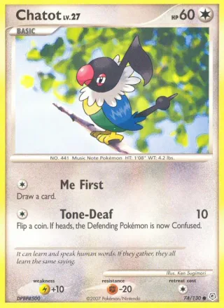 Chatot #74 · Diamond & Pearl Pokémon card