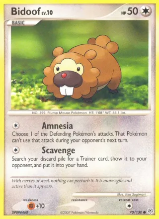Bidoof #70 · Diamond & Pearl Pokémon card