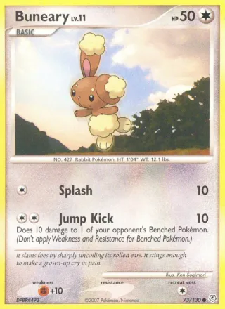 Buneary #73 · Diamond & Pearl Pokémon card