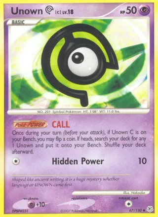 Unown C #67 · Diamond & Pearl Pokémon card