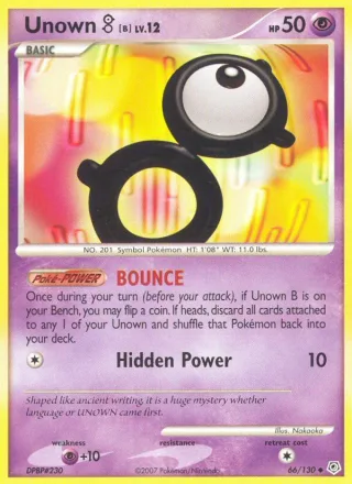 Unown B #66 · Diamond & Pearl Pokémon card