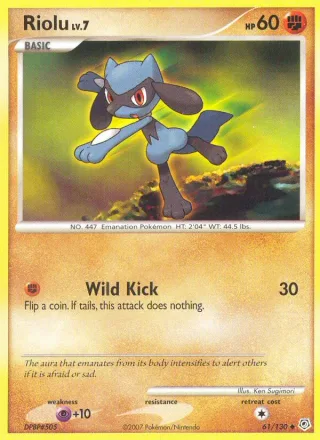 Riolu #61 · Diamond & Pearl Pokémon card