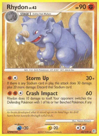 Rhydon #60 · Diamond & Pearl Pokémon card