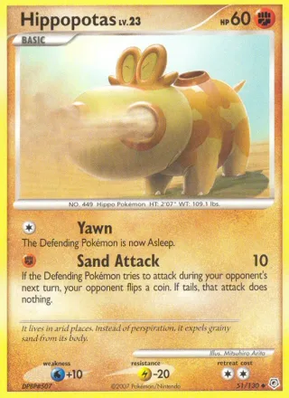 Hippopotas #51 · Diamond & Pearl Pokémon card