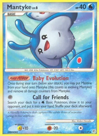Mantyke #55 · Diamond & Pearl Pokémon card