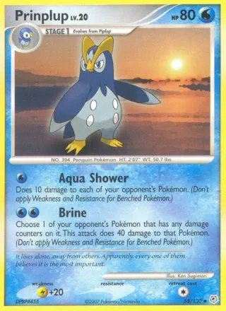 Prinplup #58 · Diamond & Pearl Pokémon card