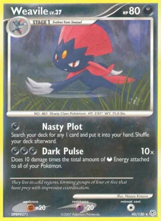 Weavile #40 · Diamond & Pearl Pokémon card