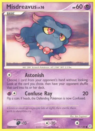 Misdreavus #91 · Diamond & Pearl Pokémon card