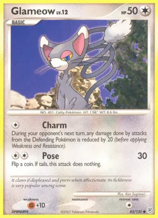 Glameow #83 · Diamond & Pearl Pokémon card