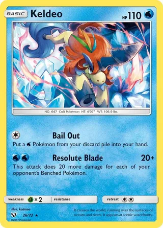 Keldeo #26 · Shining Legends Pokémon card