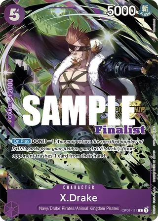 X.Drake (CS 2023 Top Players Pack) [Finalist] #OP01-114-cs-2023-top-players-pack-finalist · One Piece Promotion Cards One Piece card