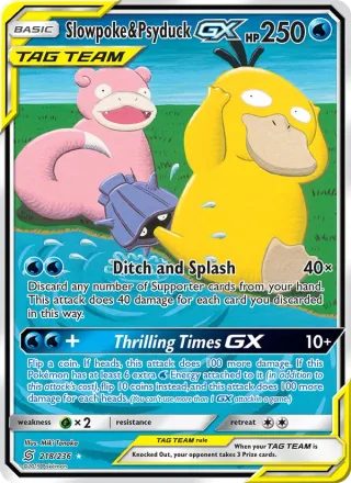 Slowpoke & Psyduck GX #218 · Unified Minds Pokémon card