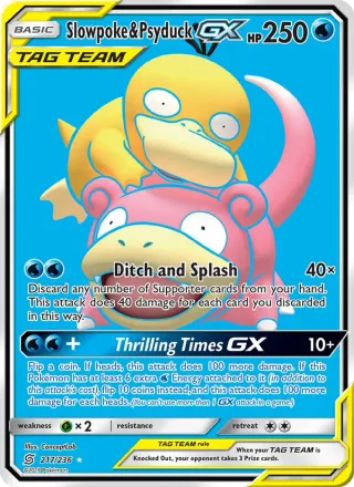 Slowpoke & Psyduck GX #217 · Unified Minds Pokémon card