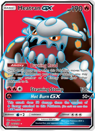 Heatran GX #216 · Unified Minds Pokémon card