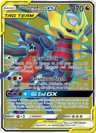 Garchomp & Giratina GX #228 · Unified Minds Pokémon card