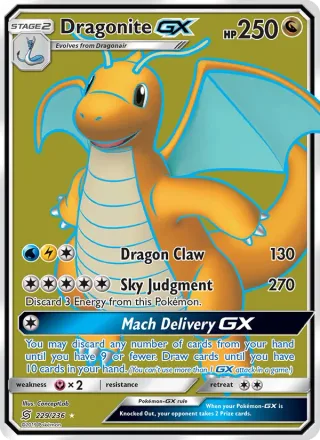 Dragonite GX #229 · Unified Minds Pokémon card