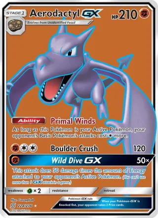 Aerodactyl GX #224 · Unified Minds Pokémon card
