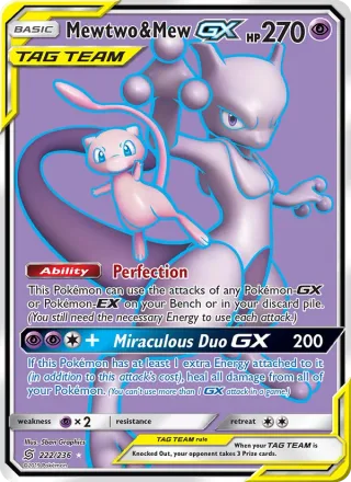 Mewtwo & Mew GX #222 · Unified Minds Pokémon card