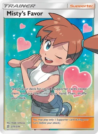 Misty’s Favor #235 · Unified Minds Pokémon card