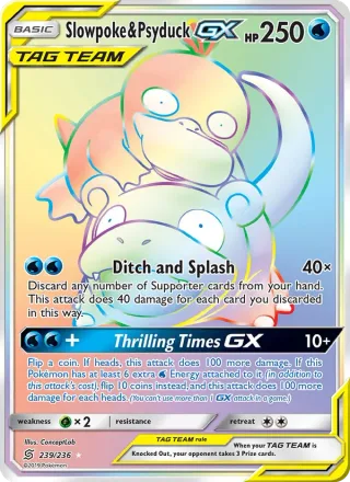 Slowpoke & Psyduck GX #239 · Unified Minds Pokémon card