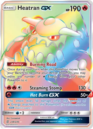 Heatran GX #238 · Unified Minds Pokémon card