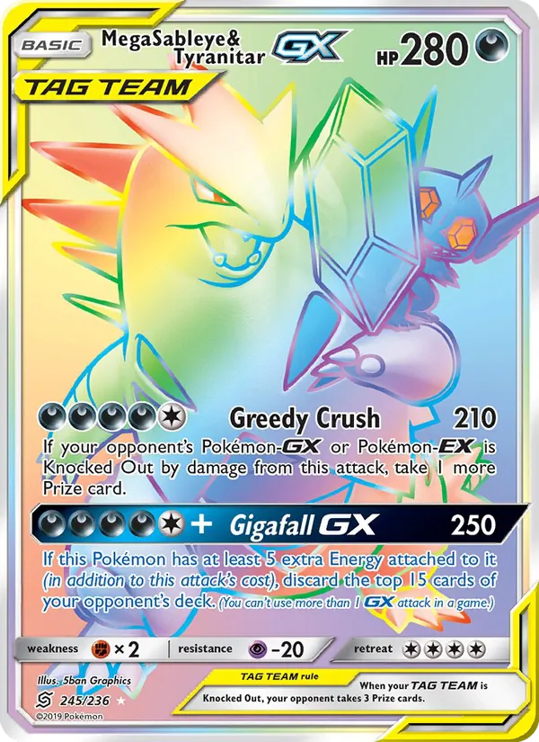 Mega Sableye & Tyranitar GX full card art