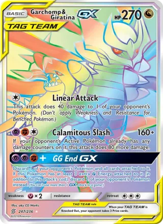 Garchomp & Giratina GX #247 · Unified Minds Pokémon card