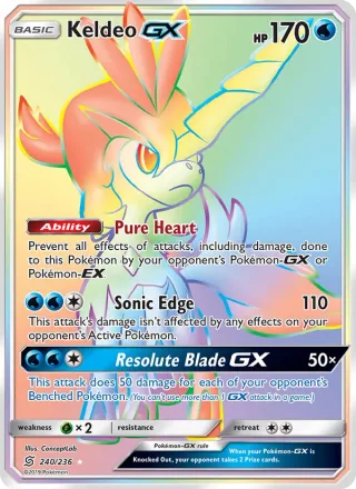Keldeo GX #240 · Unified Minds Pokémon card
