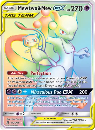 Mewtwo & Mew GX #242 · Unified Minds Pokémon card