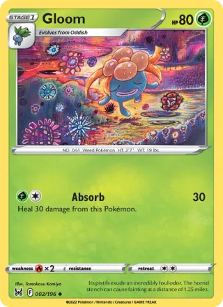 Gloom #002 · Lost Origin Pokémon card