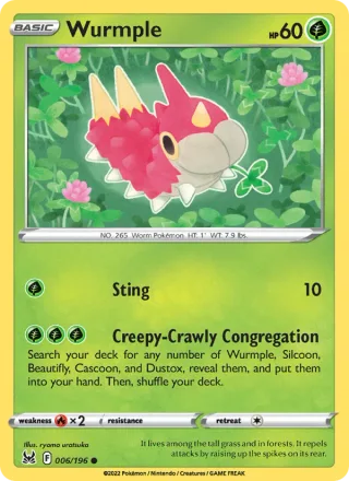 Wurmple #006 · Lost Origin Pokémon card