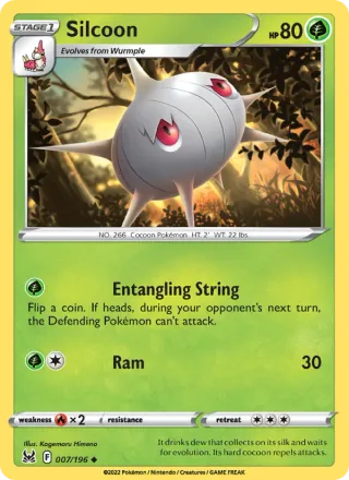 Silcoon #007 · Lost Origin Pokémon card