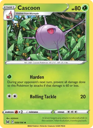 Cascoon #009 · Lost Origin Pokémon card