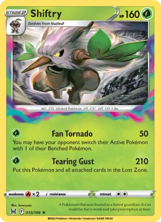 Shiftry #013 · Lost Origin Pokémon card