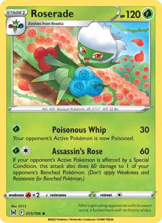 Roserade #015 · Lost Origin Pokémon card