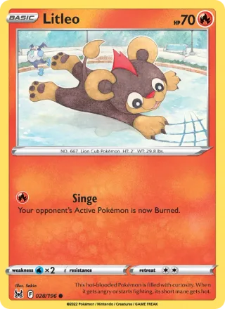 Litleo #028 · Lost Origin Pokémon card