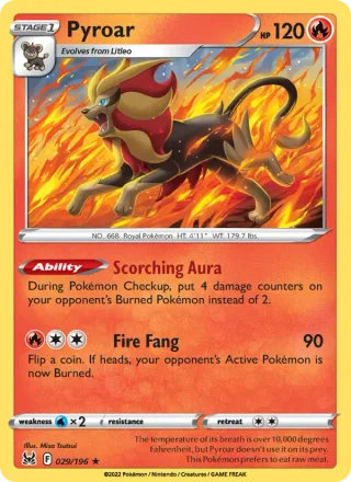 Pyroar #029 · Lost Origin Pokémon card