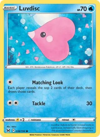 Luvdisc #038 · Lost Origin Pokémon card