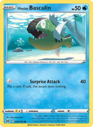 Hisuian Basculin #044 · Lost Origin Pokémon card