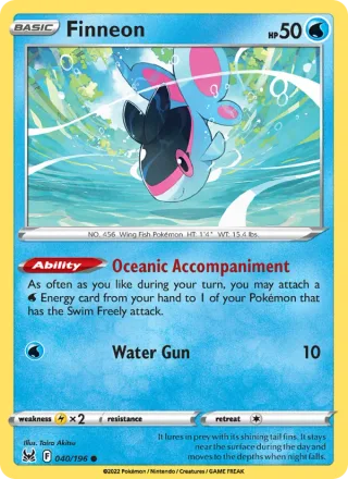 Finneon #040 · Lost Origin Pokémon card