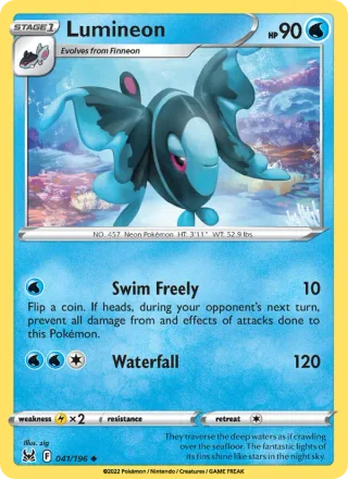 Lumineon #041 · Lost Origin Pokémon card
