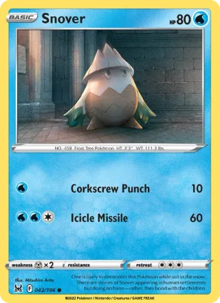 Snover #042 · Lost Origin Pokémon card
