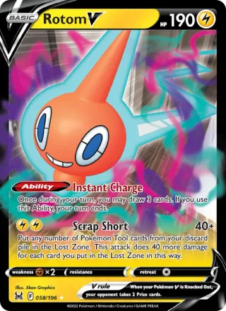 Rotom V #058 · Lost Origin Pokémon card