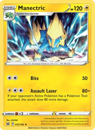 Manectric #055 · Lost Origin Pokémon card