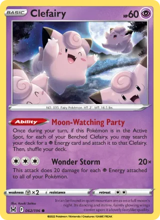 Clefairy #062 · Lost Origin Pokémon card