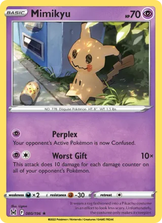 Mimikyu #080 · Lost Origin Pokémon card
