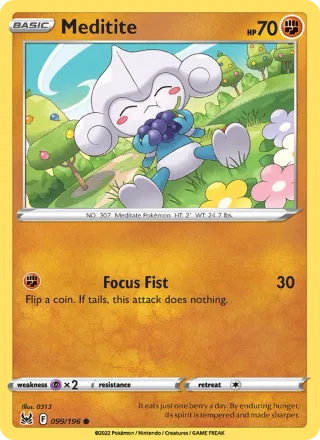 Meditite #099 · Lost Origin Pokémon card
