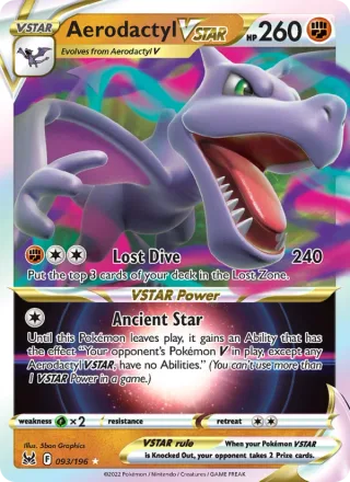 Aerodactyl VSTAR #093 · Lost Origin Pokémon card