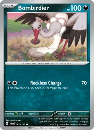 Bombirdier #097 · Stellar Crown Pokémon card