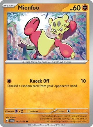 Mienfoo #083 · Stellar Crown Pokémon card